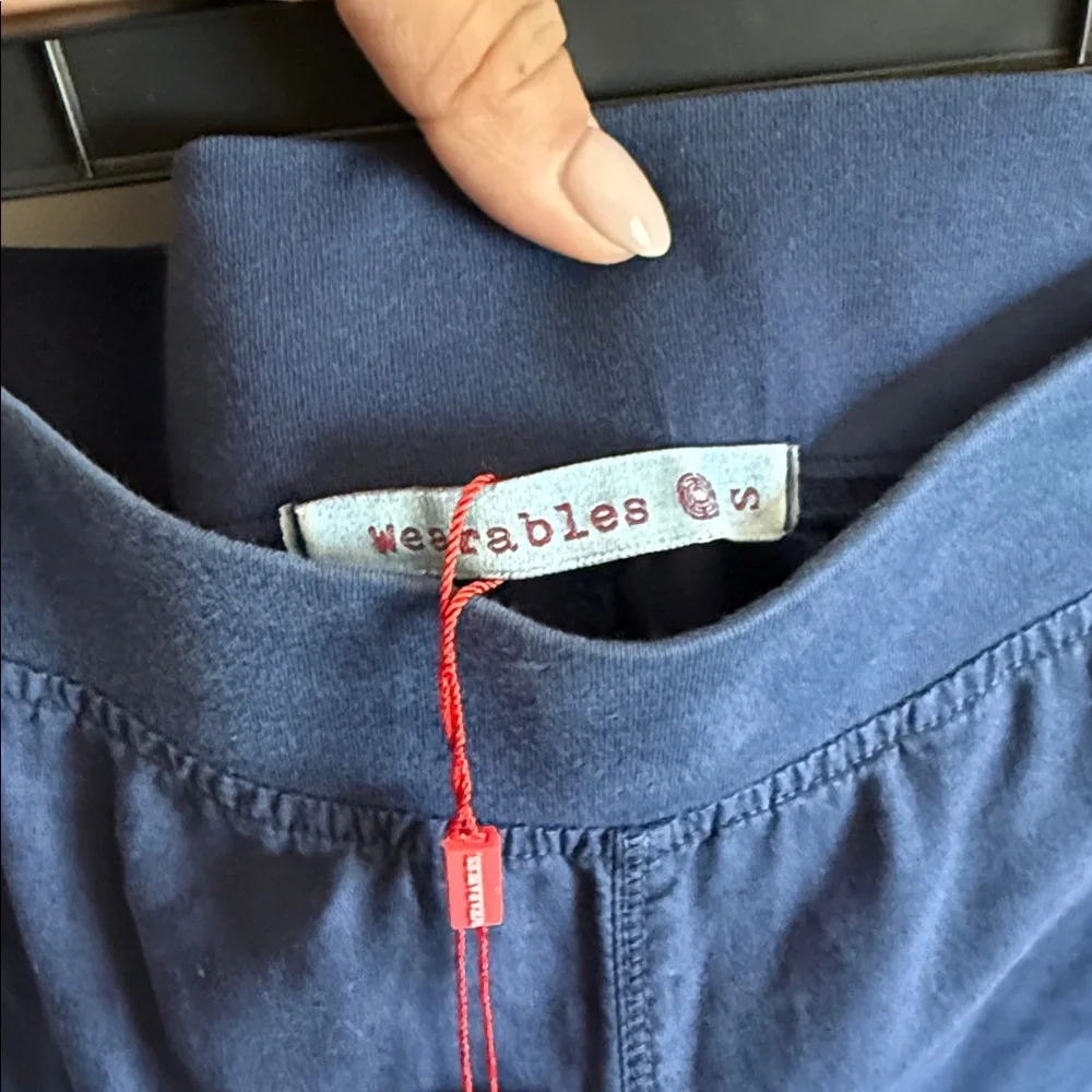 XCVI Navy Wide-Leg Cropped Pants - Picture 4 of 4